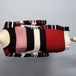 Striped Knit Dress - Black, Red, Pink, White